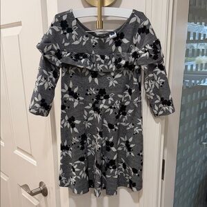Janie and Jack Gray Floral Kids Dress